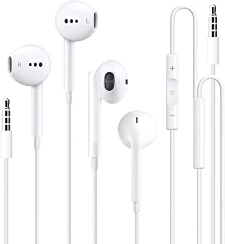Photo 1 of 2 Pack Wired Headphones/Earbuds with Microphone,3.5mmWired Earbuds/Earphones in-Ear Headphones with Mic Built-in Volume Control Compatible with iPhone6/6S/Android/iPad Most 3.5mm Audio Devices2
