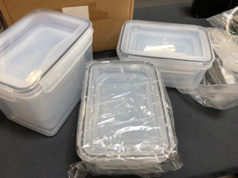 Photo 1 of 9 Pack Large Airtight Food Storage Container Set, Clear Plastic Food Containers with Lids, Meal Prep Container, Leak Proof Food Containers with Lids, Lunch & Leftover Storage Bowl-BPA Free 
