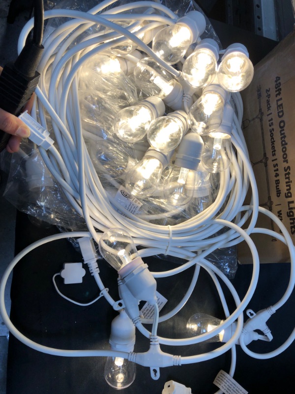 Photo 2 of 2 Pack 48FT LED Dimmable Outdoor String Lights