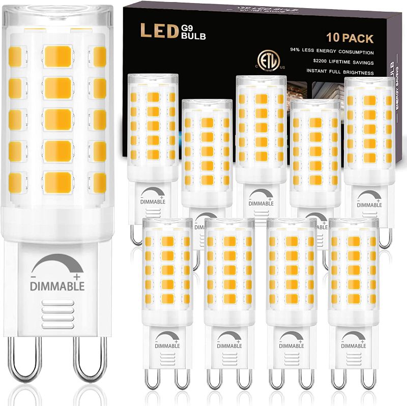 Photo 1 of 10 Pack Dimmable G9 LED Light Bulb 3000K Warm White,Winshine 4W G9 Base Chandelier Light Bulb Soft White, T4 40Watt Halogen Replacement G9 Bi Pin Base, CRI85 120V 360° Beam Angle
