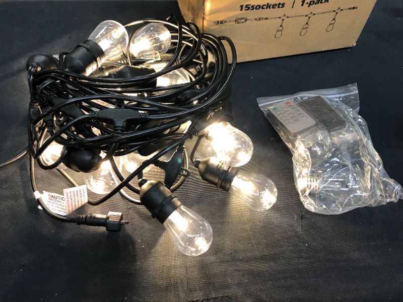 Photo 2 of 3 Color Outdoor LED Dimmable String Lights for Patio with Remotes (plug in)