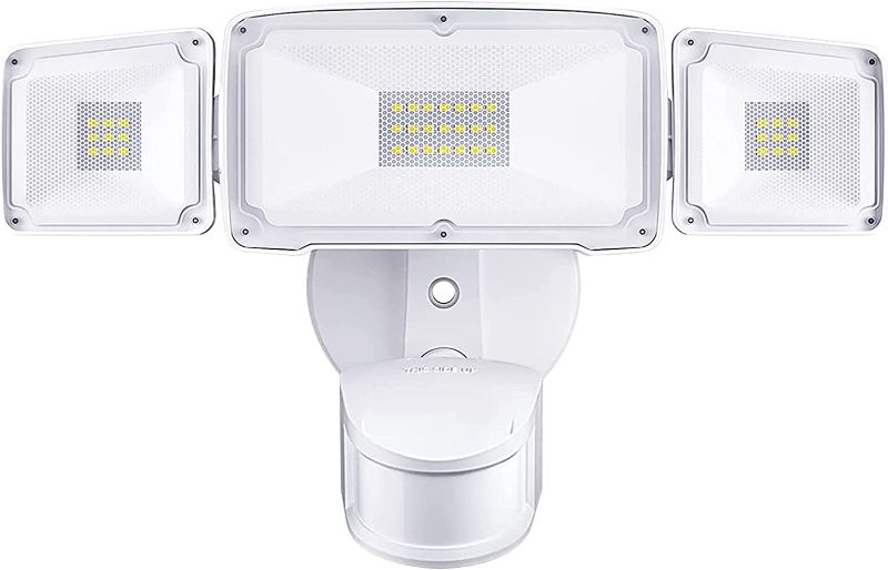 Photo 1 of Amico 3 Head LED Security Lights with Motion Sensor, Adjustable 40W, 4000LM, 5000K, IP65 Waterproof, Exterior Flood Light for Garage, Yard?White)
