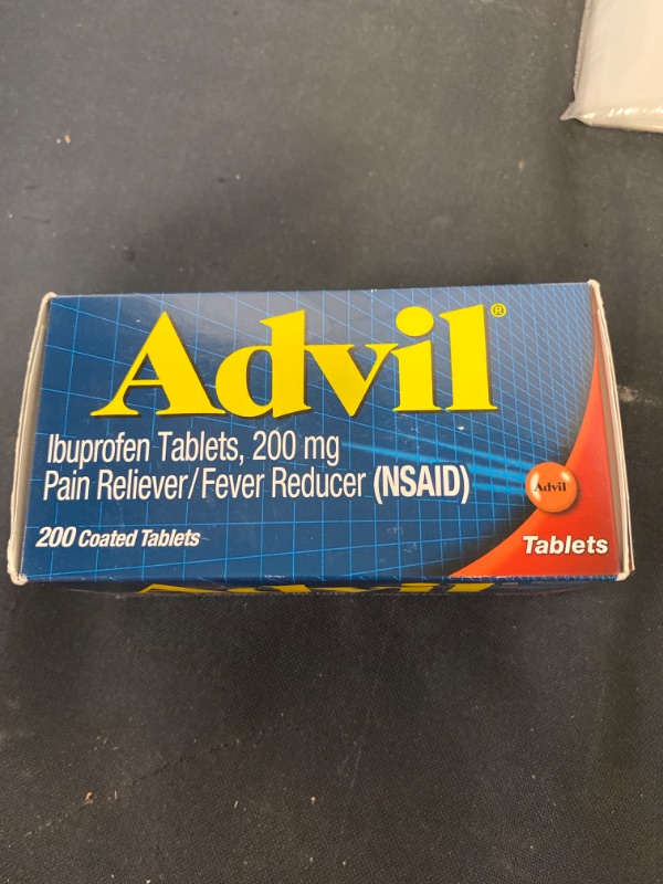 Photo 2 of Advil Pain Reliever/Fever Reducer Coated Gel Caplet, 200mg Ibuprofen, Temporary Pain Relief 200 Count
EXP 02/2023