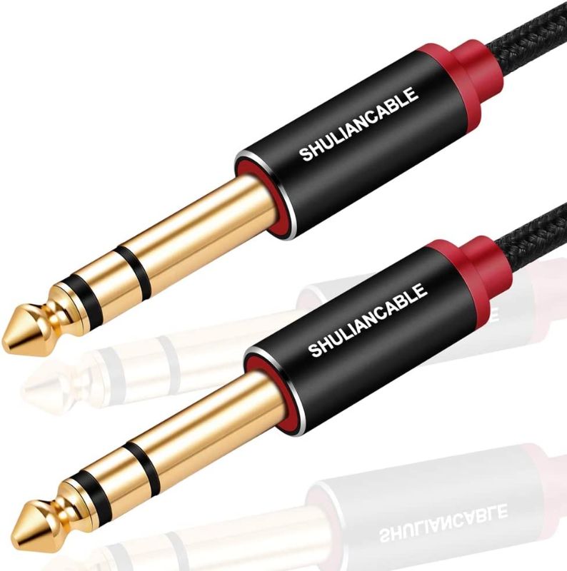 Photo 1 of SHULIANCABLE Guitar Instrument Cable, 6.35mm (1/4) TRS to 6.35mm (1/4) TRS Stereo Audio Cable for Electric Guitar,Mandolin, Bass, Amplifier, Keyboard, Mixing Desks (15Ft/5M)
