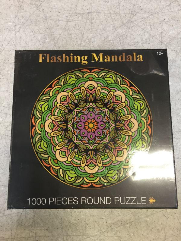Photo 2 of Bension Bear 1000 Piece Round Puzzle Flashing Mandala Jigsaw Puzzle Kids Adult Toys
