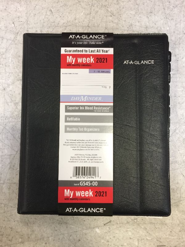 Photo 2 of AT-A-GLANCE Executive Weekly/Monthly Planner, 8.75" x 7", Black, 2021