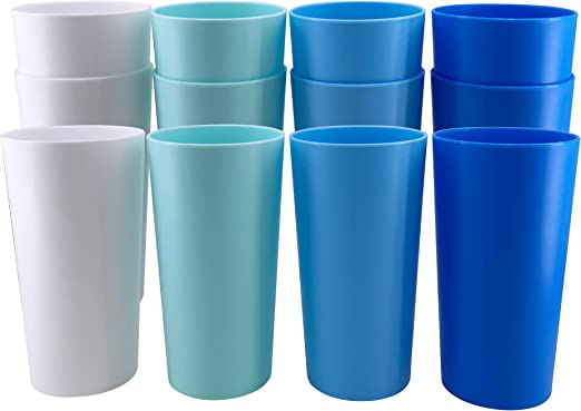 Photo 1 of AOYITE 26-ounce Drinking Cups set of 12, Easy to Clean & Dishwasher Safe Plastic Tumblers, Reusable and Unbreakable for Everyday Use(Multicolors)
