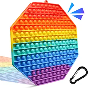 Photo 1 of DJJKKL Fidget Toys Pop Its Fidget,Poppet Fidget Sensory Toys Stress Relief Autism ADHD Special Needs Pressure Relieving Toys Poppers Fidget Girls Boys Teens & Adults Rainbow Octagon Silicone Toys
