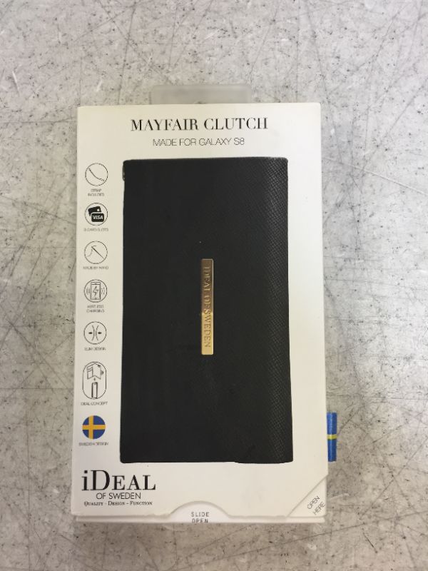 Photo 2 of iDeal Of Sweden Mayfair Clutch Wallet in Black Design for Samsung Galaxy S8 - Detachable Strap & Magnetic Phone Case w/Card Slots
