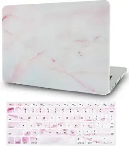 Photo 1 of LASSDOO Compatible with MacBook Pro 16 inch Case Cover 2022,2021 M1 Pro/Max A2485 with Touch ID Plastic Hard Shell + Keyboard Cover (Pink Marble)
