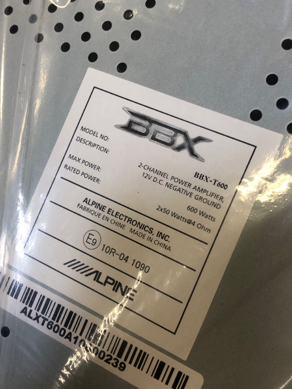 Photo 1 of Alpine BBX-T600 600W Max BBX Series 2-ohm Stable 2 Channel Class-A/B Amplifier