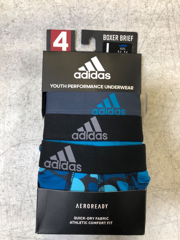 Photo 1 of adidas Kids-Boy's Performance Boxer Briefs Underwear (4-Pack), Large
