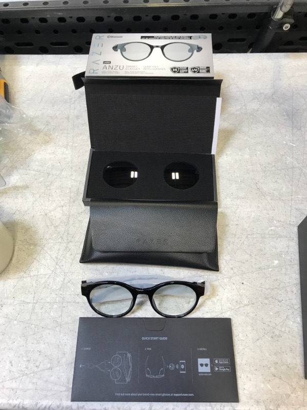 Photo 2 of Razer Anzu Smart Glasses: Blue Light Filtering and Polarized Sunglass Lenses - Low Latency Audio - Built-in Mic and Speakers - Touch and Voice Assistant Compatible - 5hrs Battery - Round/Small