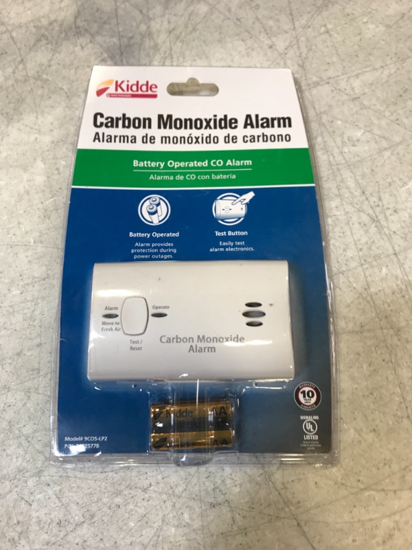 Photo 2 of Kidde Carbon Monoxide Detector, Battery Powered with LED Lights, CO Alarm