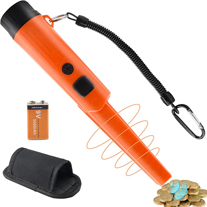 Photo 1 of Metal Detector Pinpointer, Professional IP66 Waterproof Handheld Pin Pointer Wand with Rechargeable 9V Battery and LED Light , Search Treasure Pinpointing Finder Probe for Adults Kids
