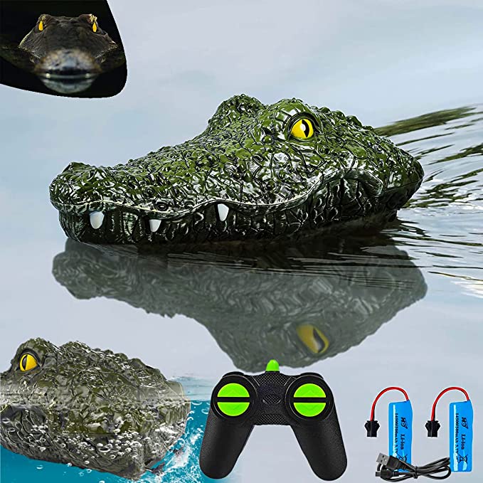 Photo 1 of 2.4GHz Remote Control Crocodile Head Boat for Pools and Lakes High Simulation Alligator Head RC Boats Prank Toys for Adults and Kids
