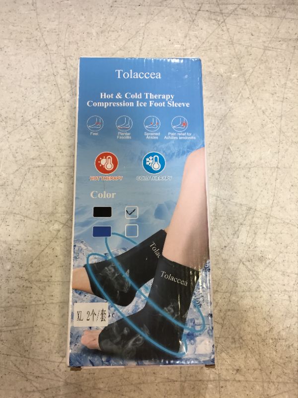 Photo 3 of Ankle Foot Ice Pack Wrap for Injuries, Reusable Gel Ice Pack for Hot & Cold Therapy, Cold Therapy Compression Sleeve for Achilles Tendonitis,Plantar Fasciitis,Swelling,Sprained,Pain Relief
