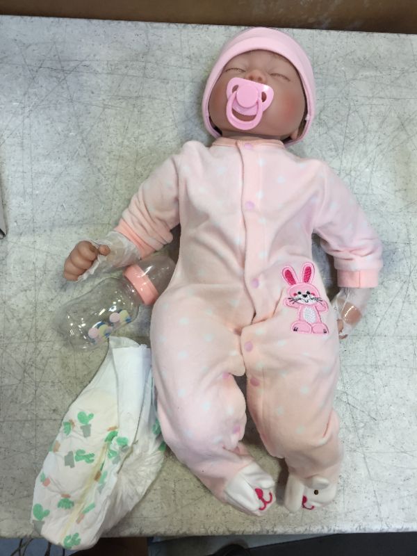 Photo 2 of CHAREX Reborn Sleeping Baby Doll Soft Vinyl Lifelike Realistic 22 inch Weighted Newborn Dolls Gift Set