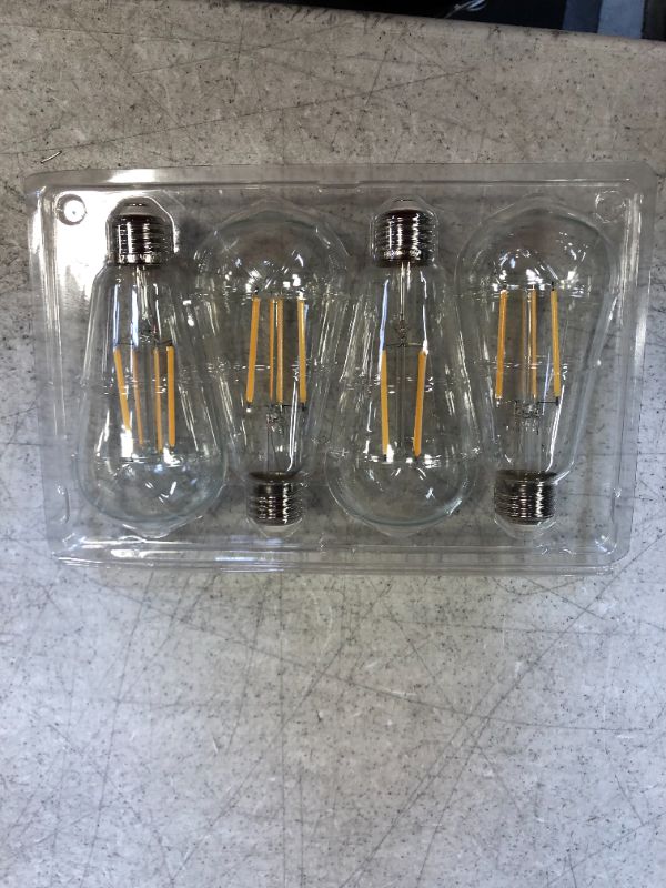 Photo 2 of 4-pcs Vintage 8W ST64 LED Edison Light Bulbs 100W Equivalent