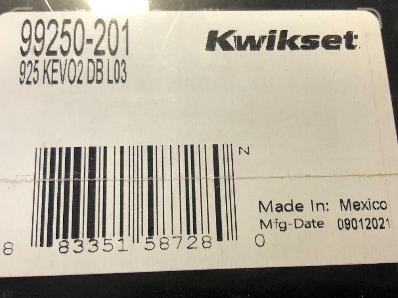 Photo 2 of Kwikset Corporation 925 KEVO2 DB L03------factory sealed