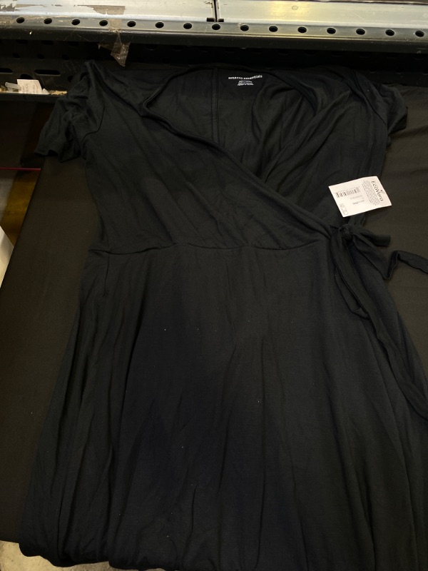 Photo 2 of Amazon Essentials Women's Cap-Sleeve Faux-Wrap Dress. SIZE S 
