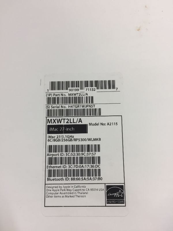 Photo 4 of 2020 Apple iMac with Retina 5K Display (27-inch, 8GB RAM, 256GB SSD Storage) (FACTORY SEALED BRAND NEW)