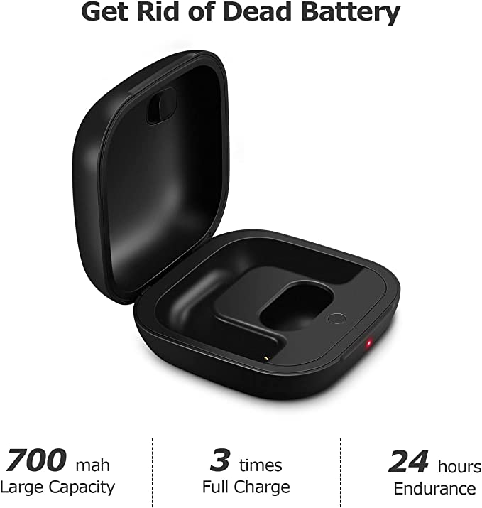 Photo 2 of Charging Case Replacement Compatible with Powerbeats Pro Charger with Bluetooth Pairing Sync Button & 700mAh Built-in Battery (Not Include Power Beats Earbuds) Black
