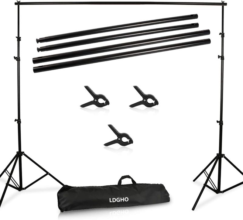 Photo 1 of 8.5 X 10FT/2.6 X 3M Background Stand Support System Kit with Carrying Case for Clamps and Canvas,for Photo Video Shooting
