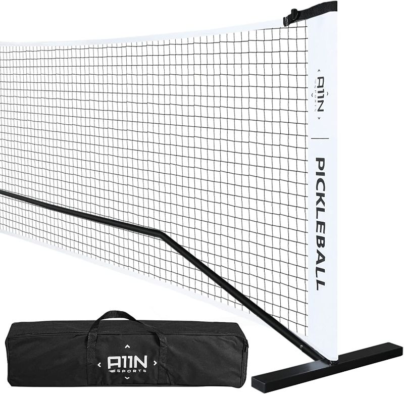 Photo 1 of A11N Portable Pickleball Net System, Designed for All Weather Conditions with Steady Metal Frame and Strong PE Net, Regulation Size Net with Carrying Bag
