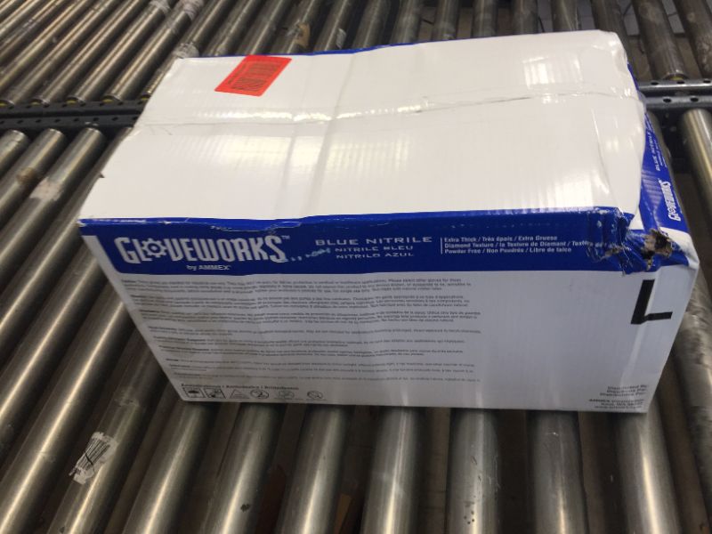 Photo 1 of Gloveworks Heavy Duty Nitrile Latex Free Industrial Disposable Gloves, Large, Royal Blue, 1000/Case