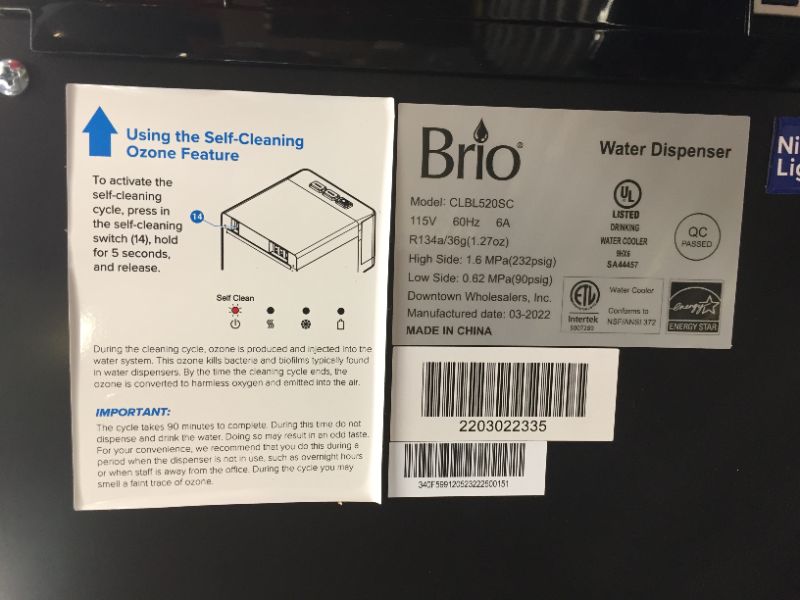 Photo 4 of Brio Self Cleaning Bottom Loading Water Cooler Water Dispenser – Limited Edition - 3 Temperature Settings - Hot, Cold & Cool Water - UL/Energy Star Approved
