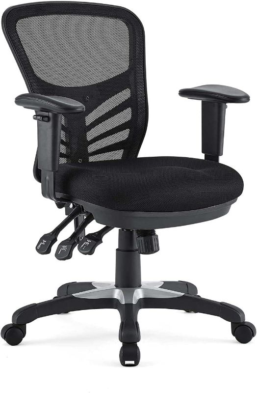 Photo 1 of Modway EEI-757-BLK Articulate Ergonomic Mesh Office Chair in Black
