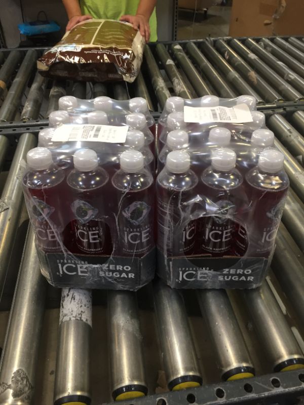 Photo 2 of 2 PK Sparkling ICE, Black Raspberry Sparkling Water, Zero Sugar Flavored Water, with Vitamins and Antioxidants, Low Calorie Beverage, 17 fl oz Bottles (Pack of 12) BEST BY 8/8/22
