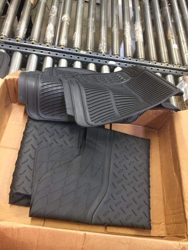Photo 4 of BDKProLiner Gray All Weather Rubber Auto Floor Mats and Cargo Liner - Heavy Duty 4pc Set - CB783