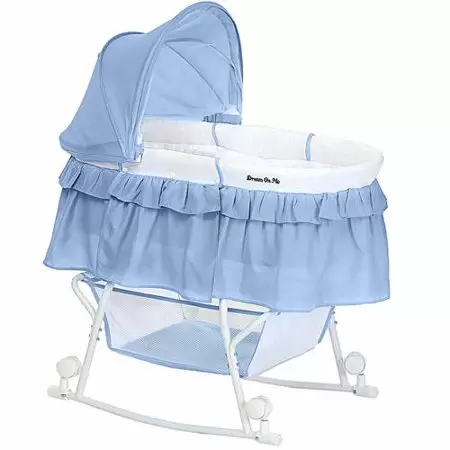 Photo 1 of Dream On Me Lacy Portable 2-in-1 Bassinet, Blue, LOOSE HARDWARE 