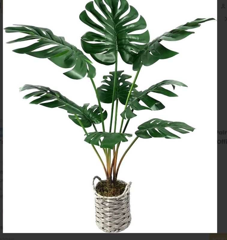 Photo 1 of Artificial Monstera Deliciosa Fake Plants 34" Tropical Realistic Faux Plants