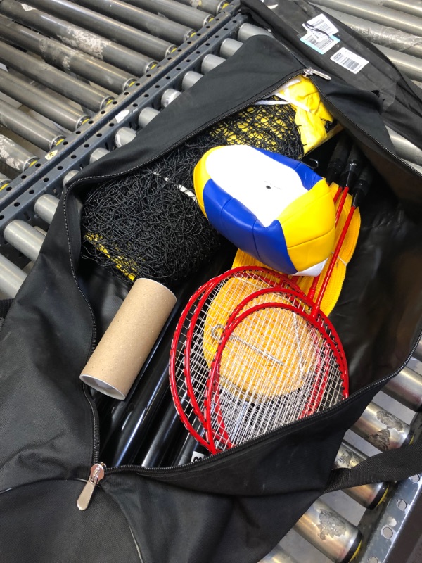 Photo 1 of Amazon Basics Outdoor Volleyball and Badminton Combo Set with Net
