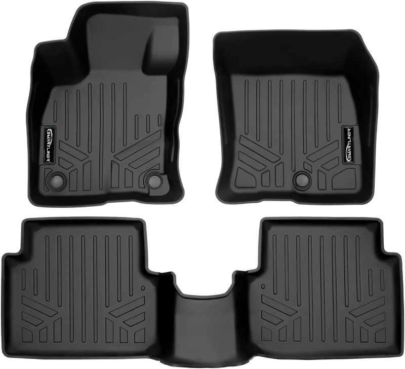 Photo 1 of SMARTLINER Custom Fit All Weather Black 2 Row Floor Mat Liner Set Compatible with 2022-2023 Ford Maverick
