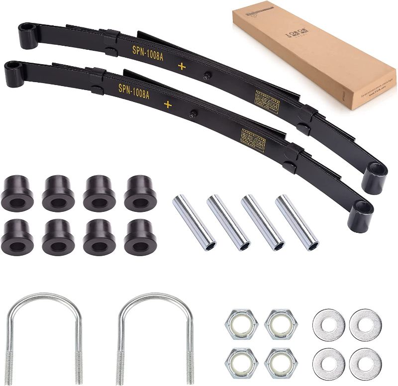 Photo 1 of 10L0L Golf Cart Heavy Duty Rear 4-Leaf Spring Kit with Bushings & Sleeves for Club Car DS Golf Cart
