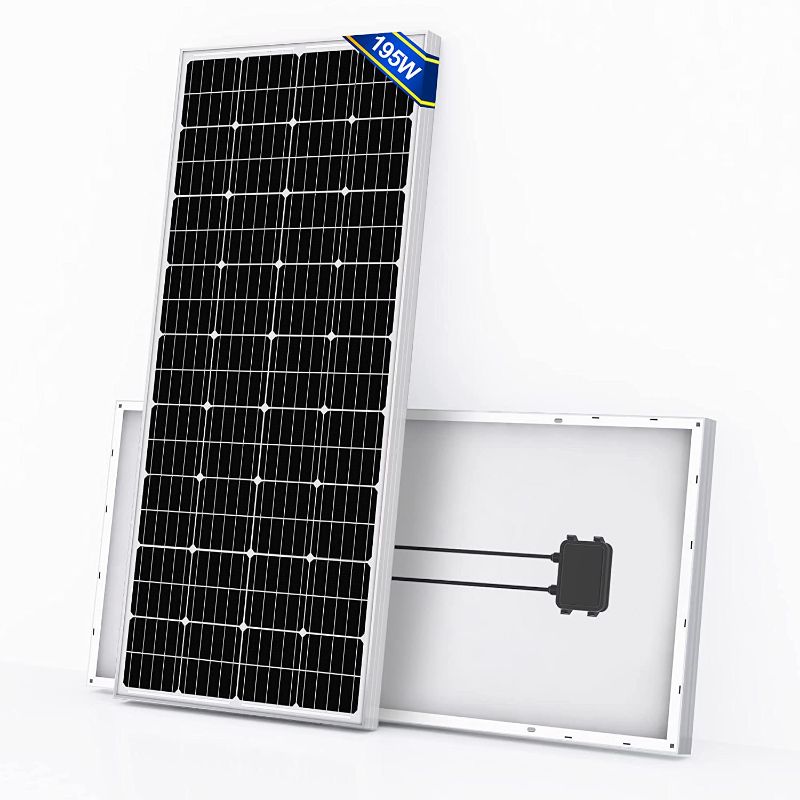 Photo 1 of ECO-WORTHY 195 Watt 12 Volt Monocrystalline Solar Panel Module Off Grid PV Power for Battery Charging, Boat, Caravan, RV
