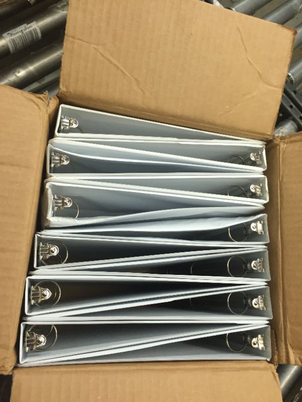 Photo 1 of 1" GENERIC WHITE BINDER PACK OF 12 , NEW BUT ONE BENT 