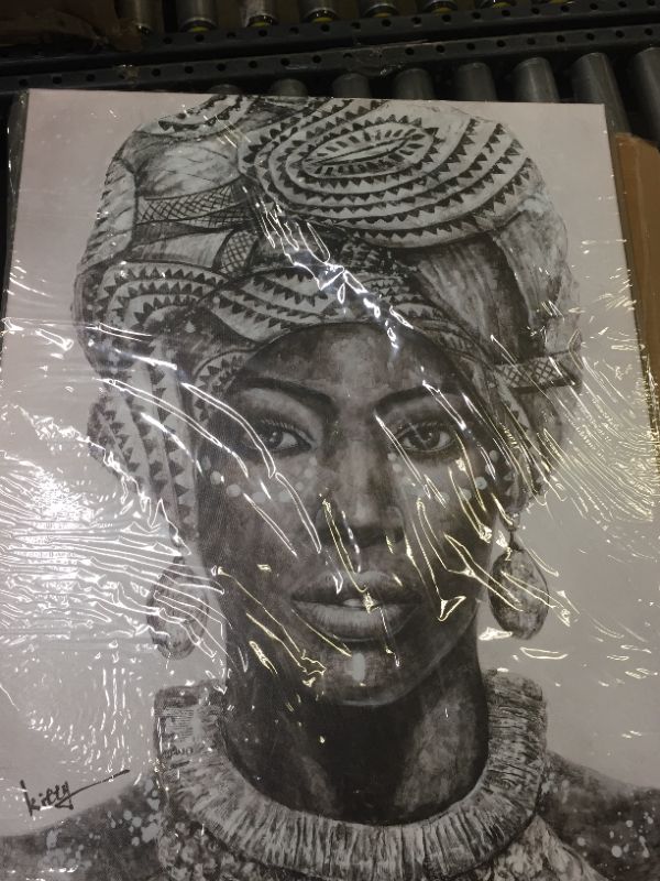 Photo 3 of 
Roll over image to zoom in






African American Women Wall Decor Black Girl Wearing Vintage Turban and Earring Necklace Painting Home Decor for Bedroom Framed 