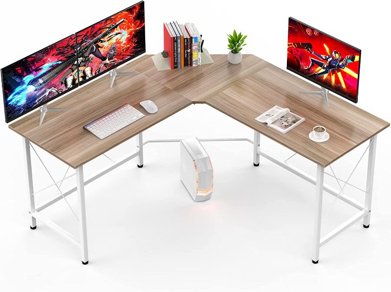 Photo 1 of Mr IRONSTONE L Shaped Desk Computer Desk 59"*59", Large Corner Desk, Office Desk Easy Assembly, Gaming Desk Writing Desk for Small Spaces SEVERE PACKAGE DMG
