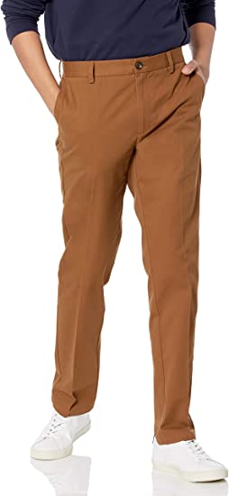 Photo 1 of Amazon Essentials Men's Slim-Fit Wrinkle-Resistant Flat-Front Chino Pant