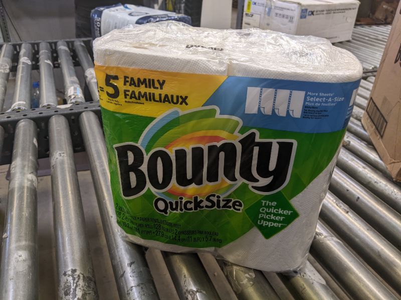 Photo 2 of Bounty Quick-Size Paper Towels, 2 Family Rolls, White, Prime Pantry