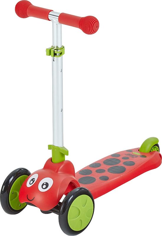 Photo 1 of Mookie Scootiebug - Red | 3-Wheel Foldable Scooter with Height-Adjustable Handlebar, Develop Balance and Motor Skills, Sturdy and Easy to Maneuver | For Kids Ages 2 to 5 (8561)
