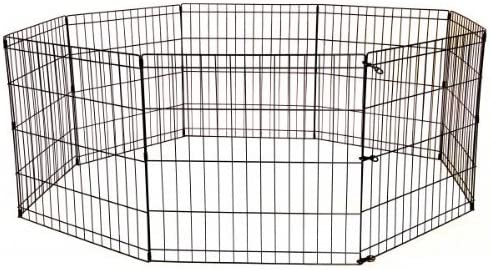 Photo 1 of 24 Tall Dog Playpen Crate Fence Pet Kennel Play Pen Exercise Cage -8 Panel Black
