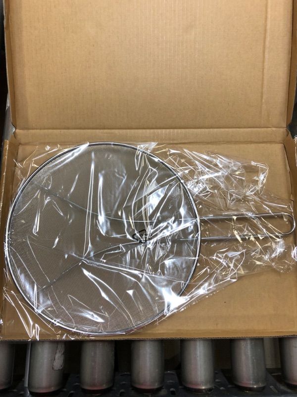 Photo 1 of AmazonCommercial Stainless Steel Fine Mesh Frying Pan Splatter Screen, 11.5 Inch
