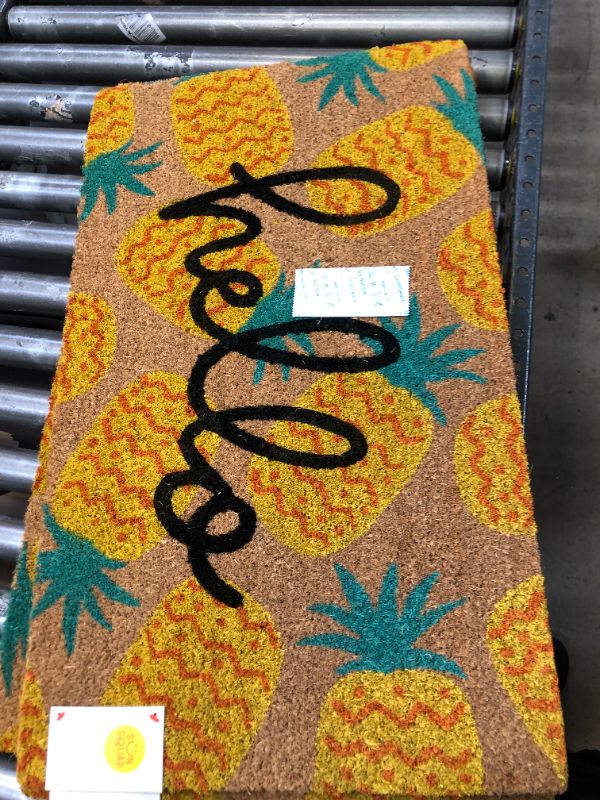 Photo 2 of 16x26 Hello Pineapples Doormat Yellow - Sun Squad