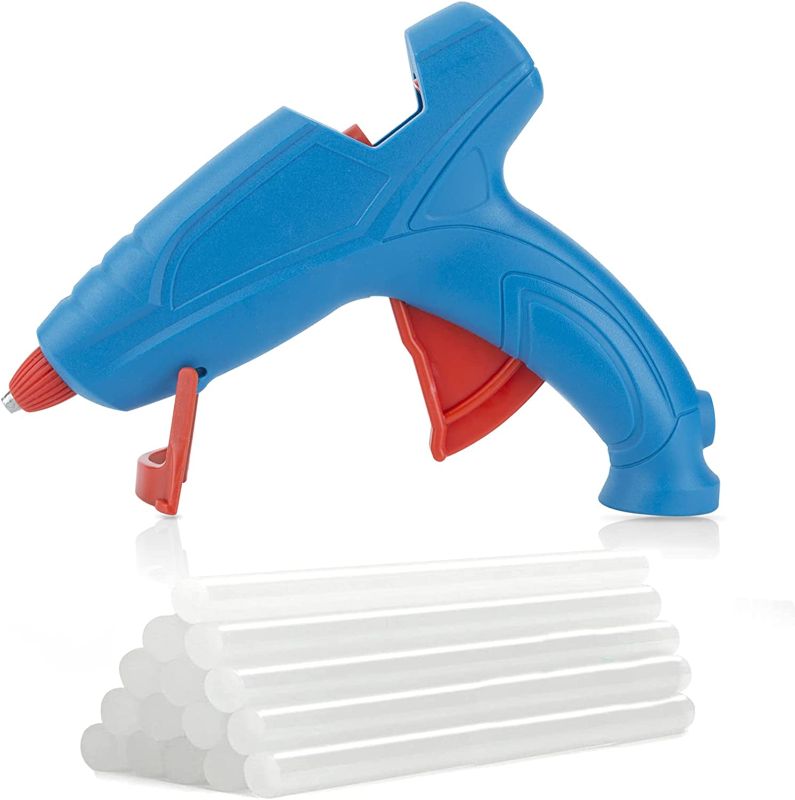 Photo 1 of Hot Glue Gun by DAILYLIFE , Hot Glue Gun for Kids, High Temperature Hot Melt Glue Gun Kit with 15 pcs Glue Sticks, Packaging, DIY, Arts & Craft, Repairing and More, Blue
